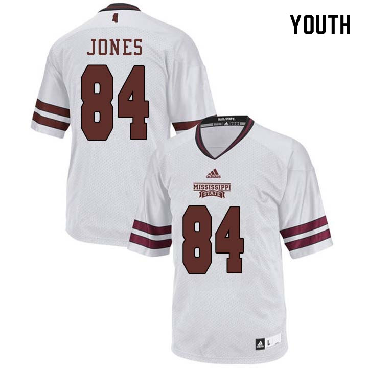 Youth #84 Dontea Jones Mississippi State Bulldogs College Football Jerseys Sale-White - Click Image to Close